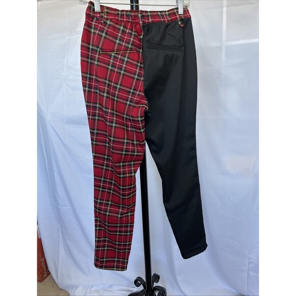 Hot Topic Size Small Plaid Split Straight Trouser Pant Red Black Grunge Punk - Picture 7 of 8